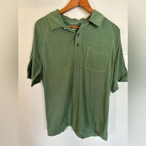 L.L. Bean Short-Sleeve Polo with Chest Pocket x2. Green and blue, men’s M